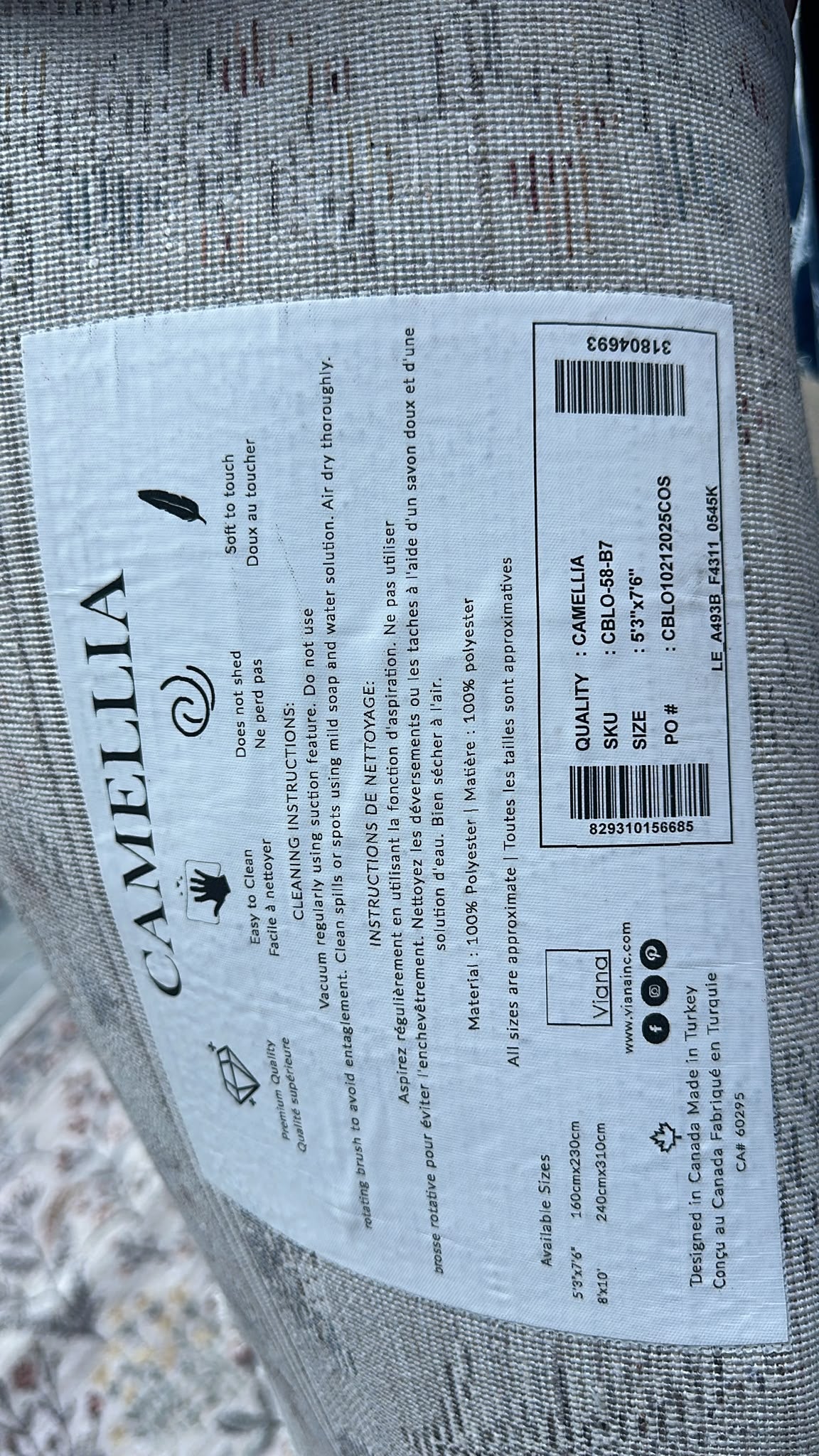 Viana Camellia Collection Eldoria Indoor Area Rug
