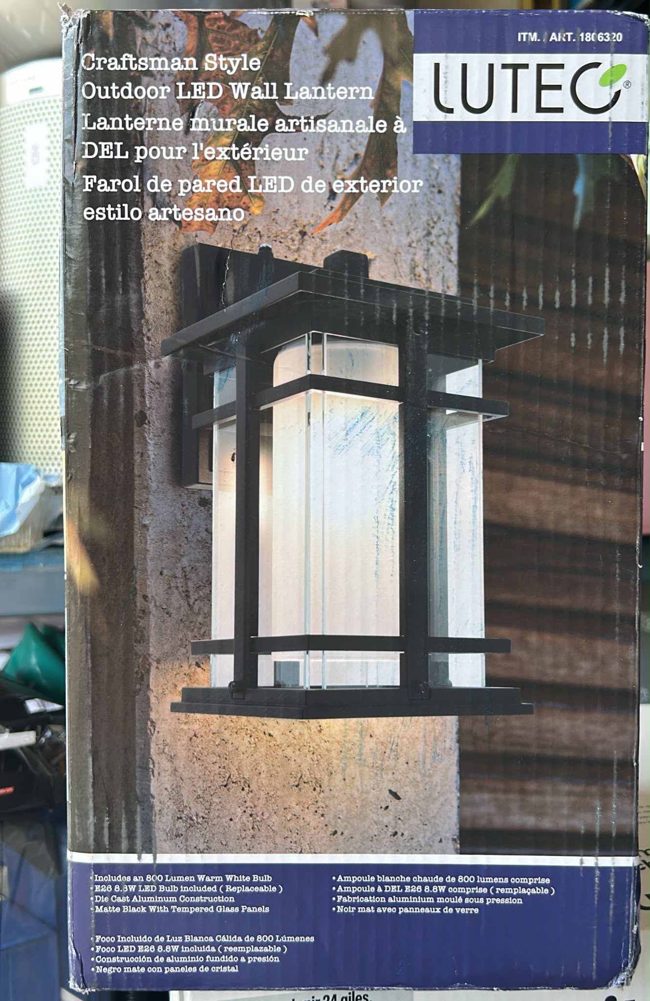 LUTEC Craftsman Style Outdoor LED Wall Lantern