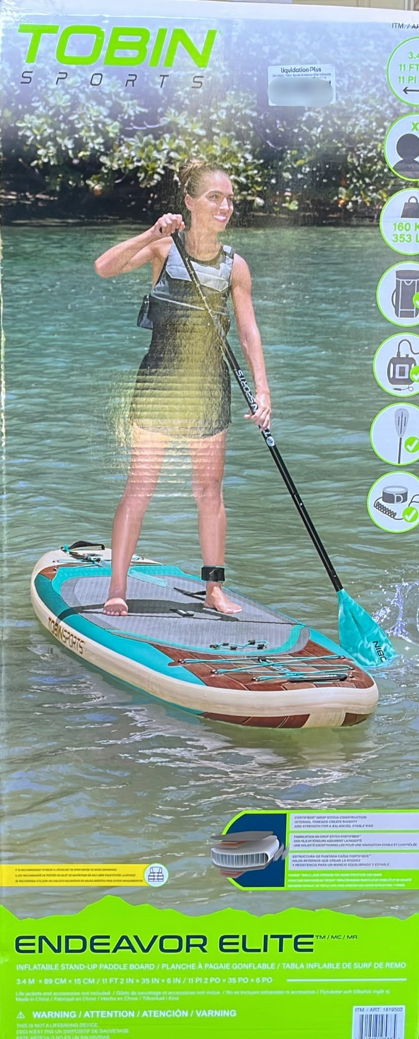 Tobin Sports Endeavor Elite Inflatable Stand-Up Paddleboard Set 3.40 m