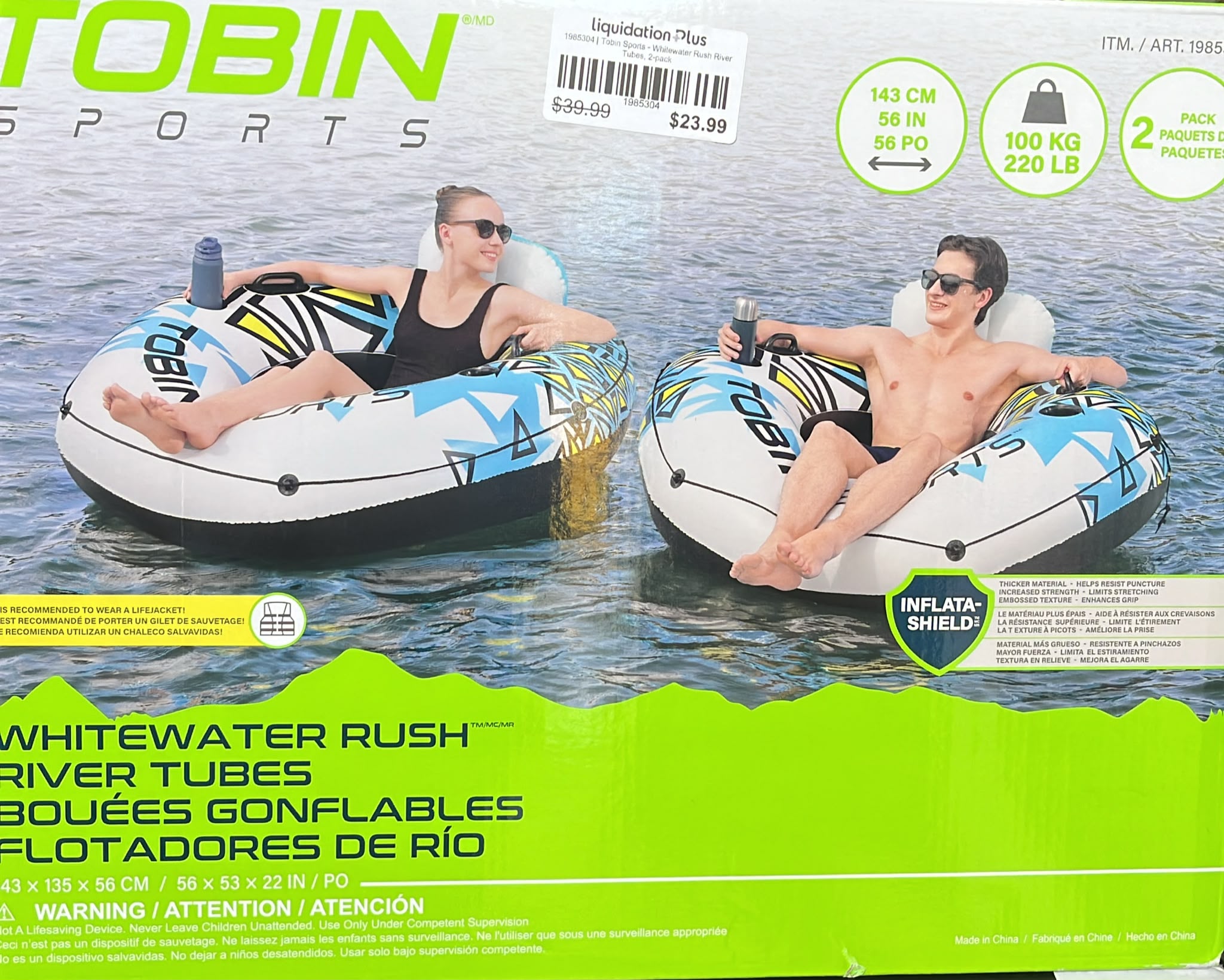 Tobin Sports - Whitewater Rush River Tubes, 2-pack