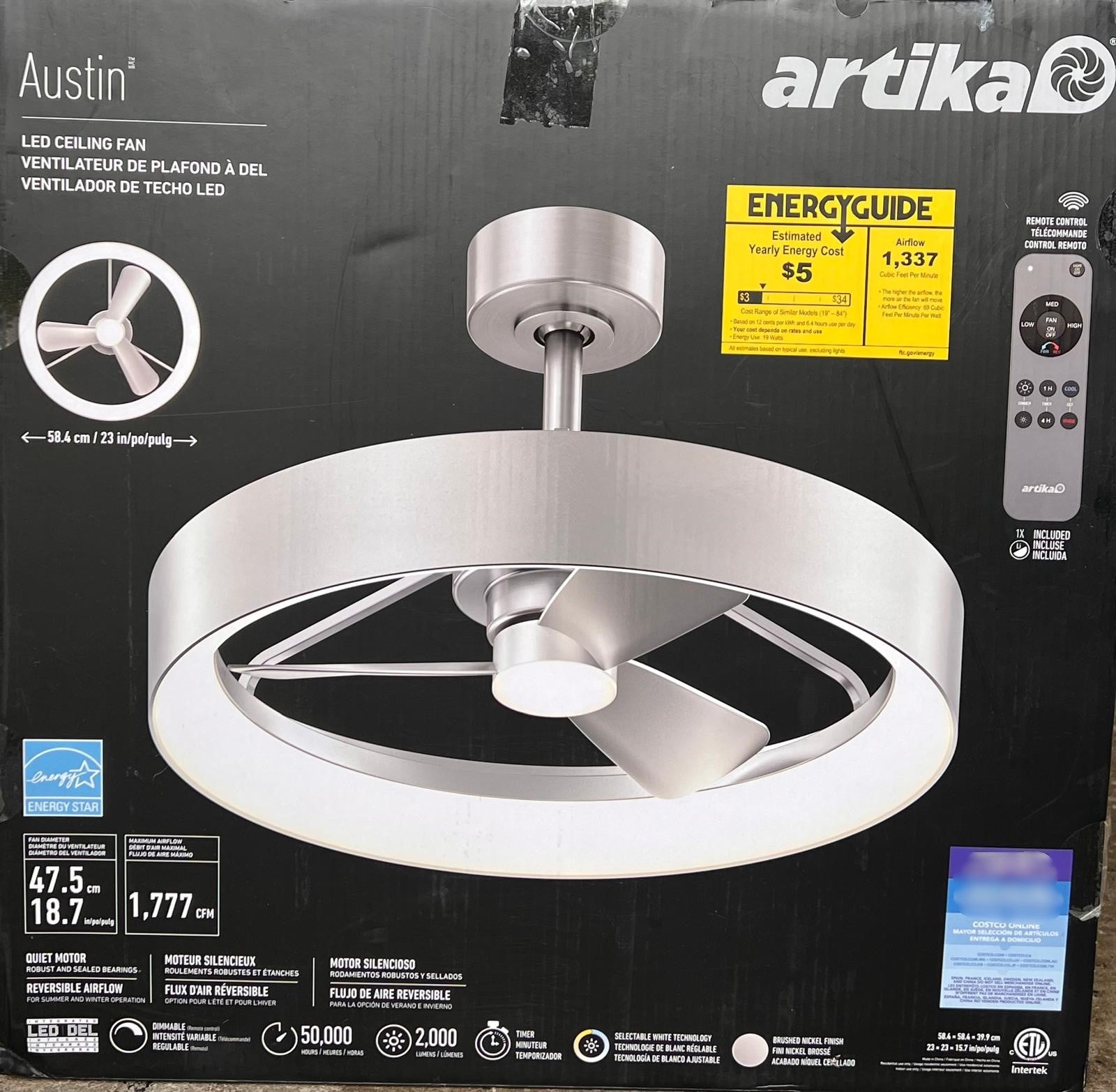 Artika - Austin 23-inch Ceiling Fan with Light