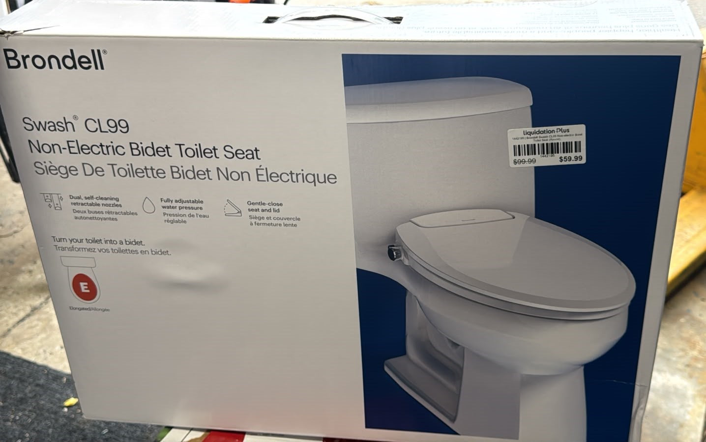 Brondell Swash CL99 Non-electric Bidet Toilet Seat (Round)