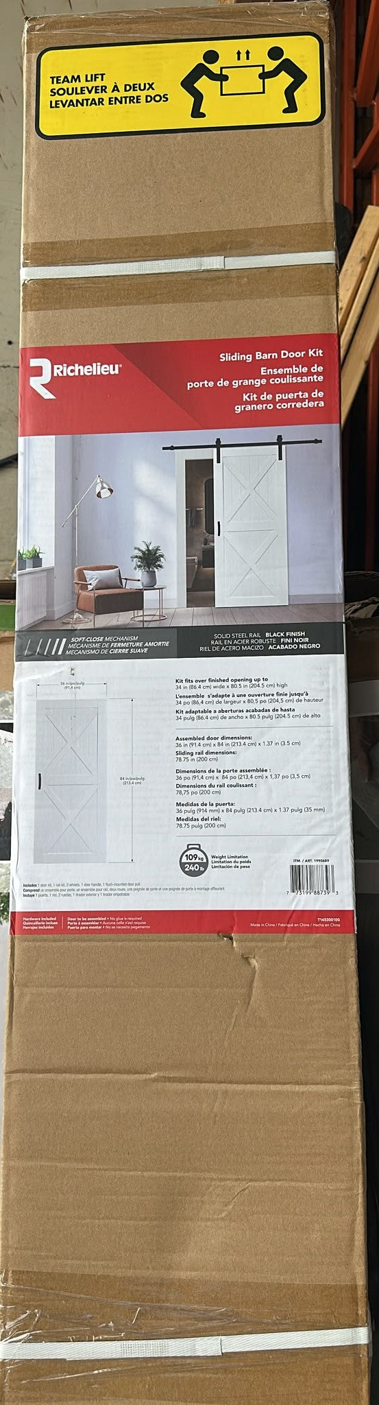Richelieu Sliding Barn Door Kit (36 in. x 84 in.)