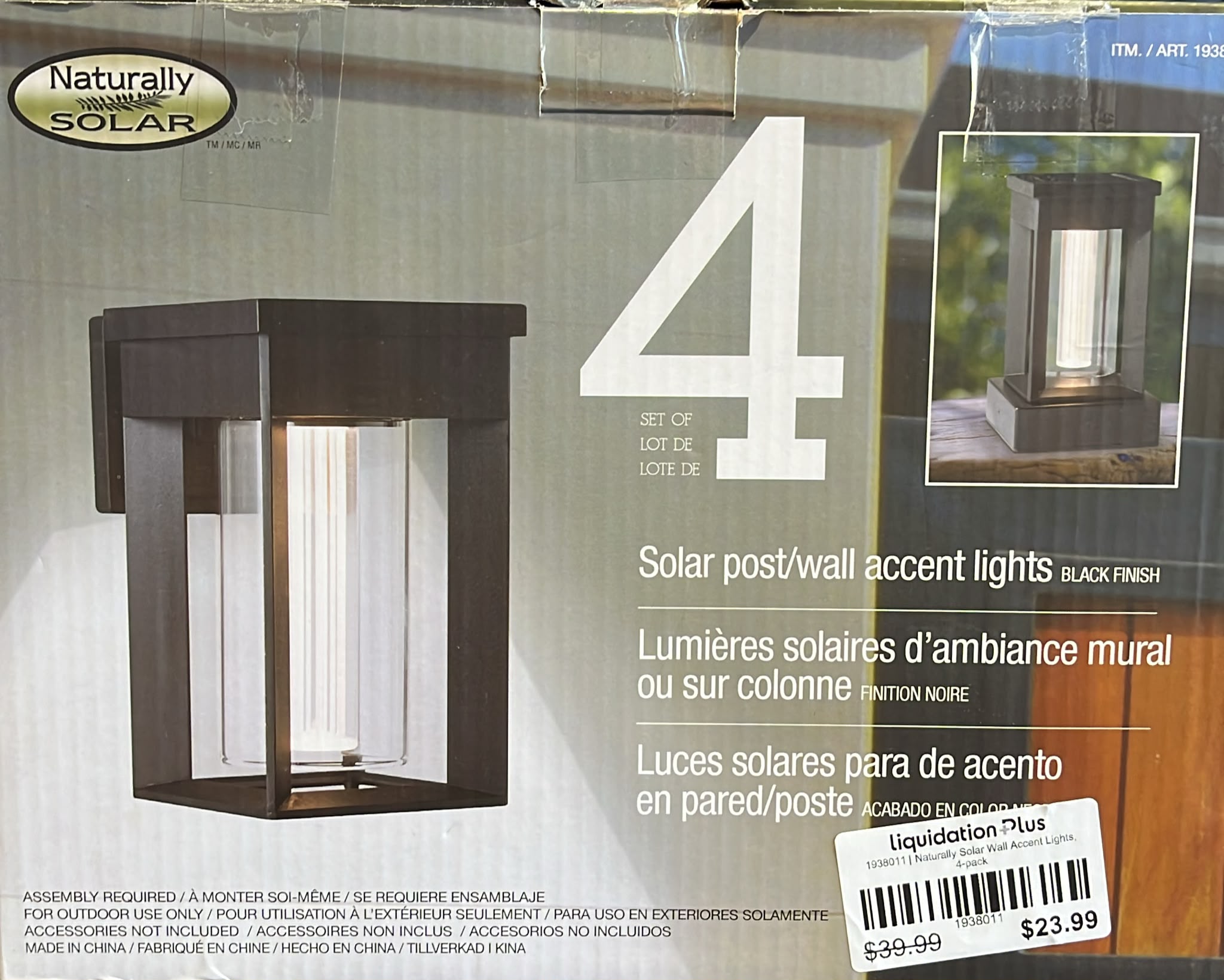 Naturally Solar Wall Accent Lights, 4-pack