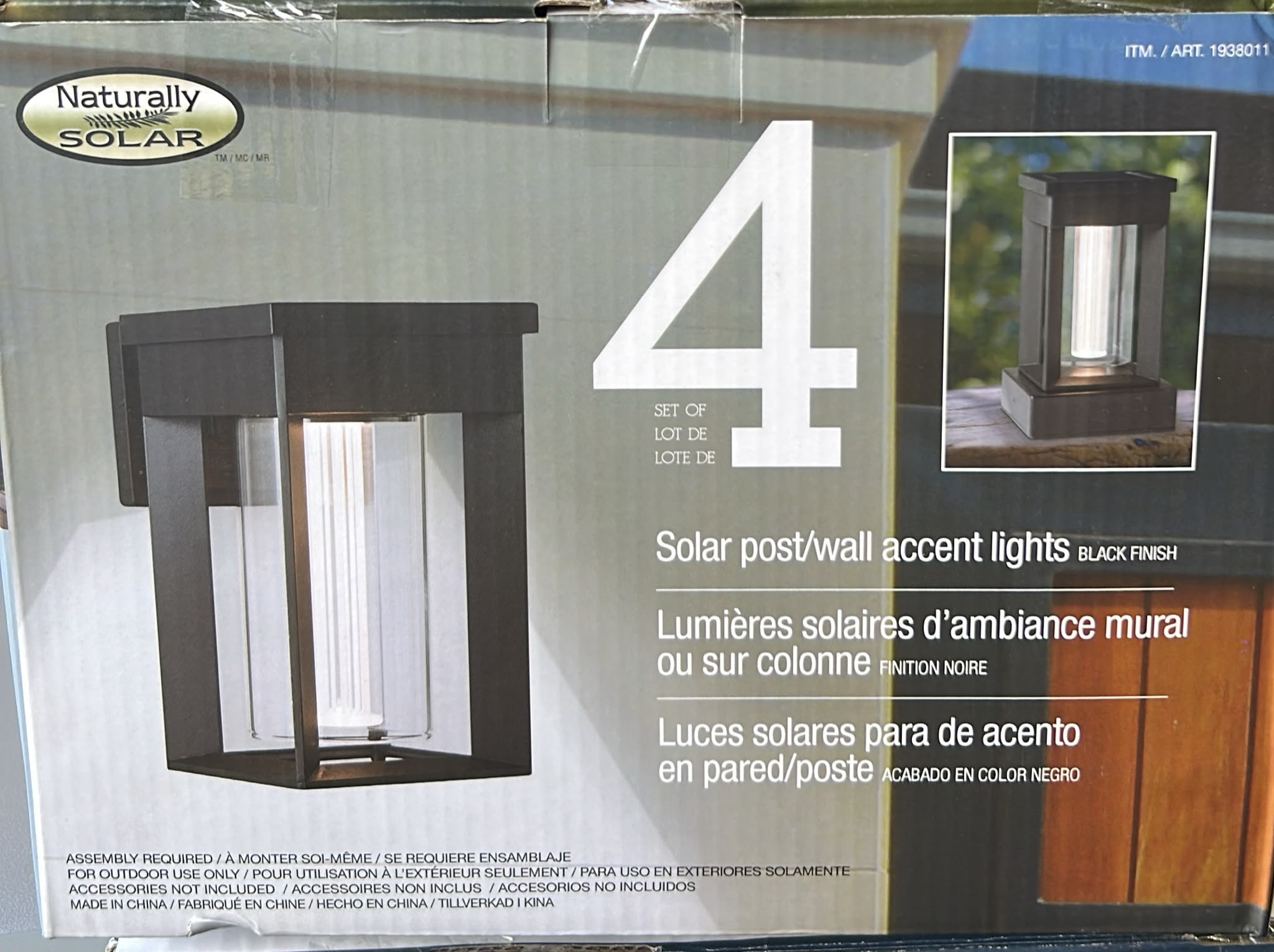 Naturally Solar Wall Accent Lights, 4-pack