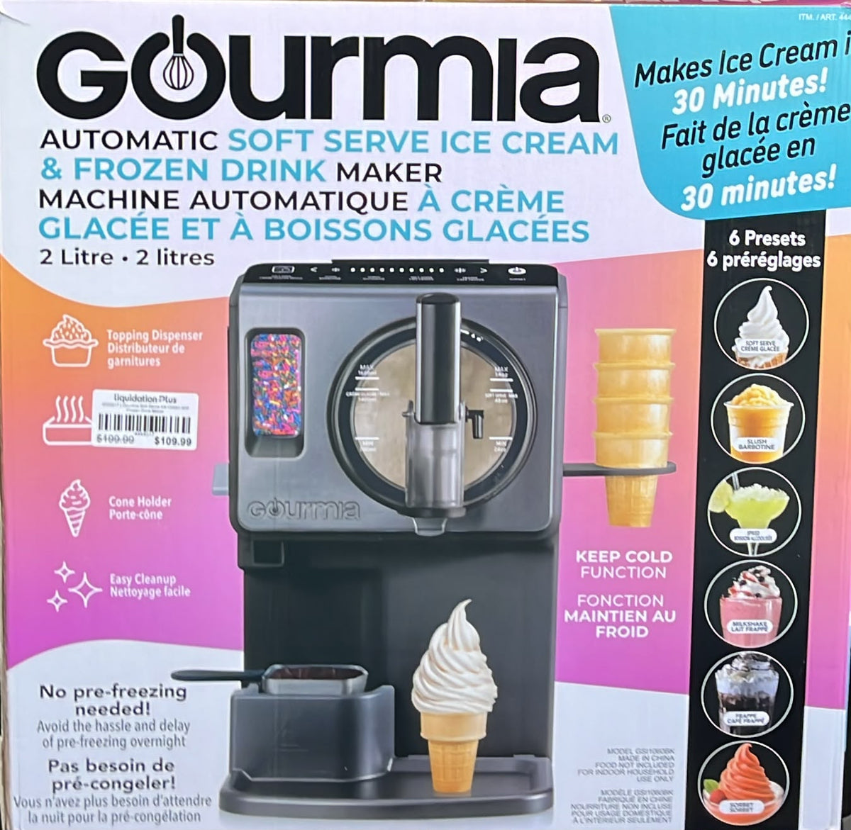 Gourmia Soft Serve Ice Cream and Frozen Drink Maker