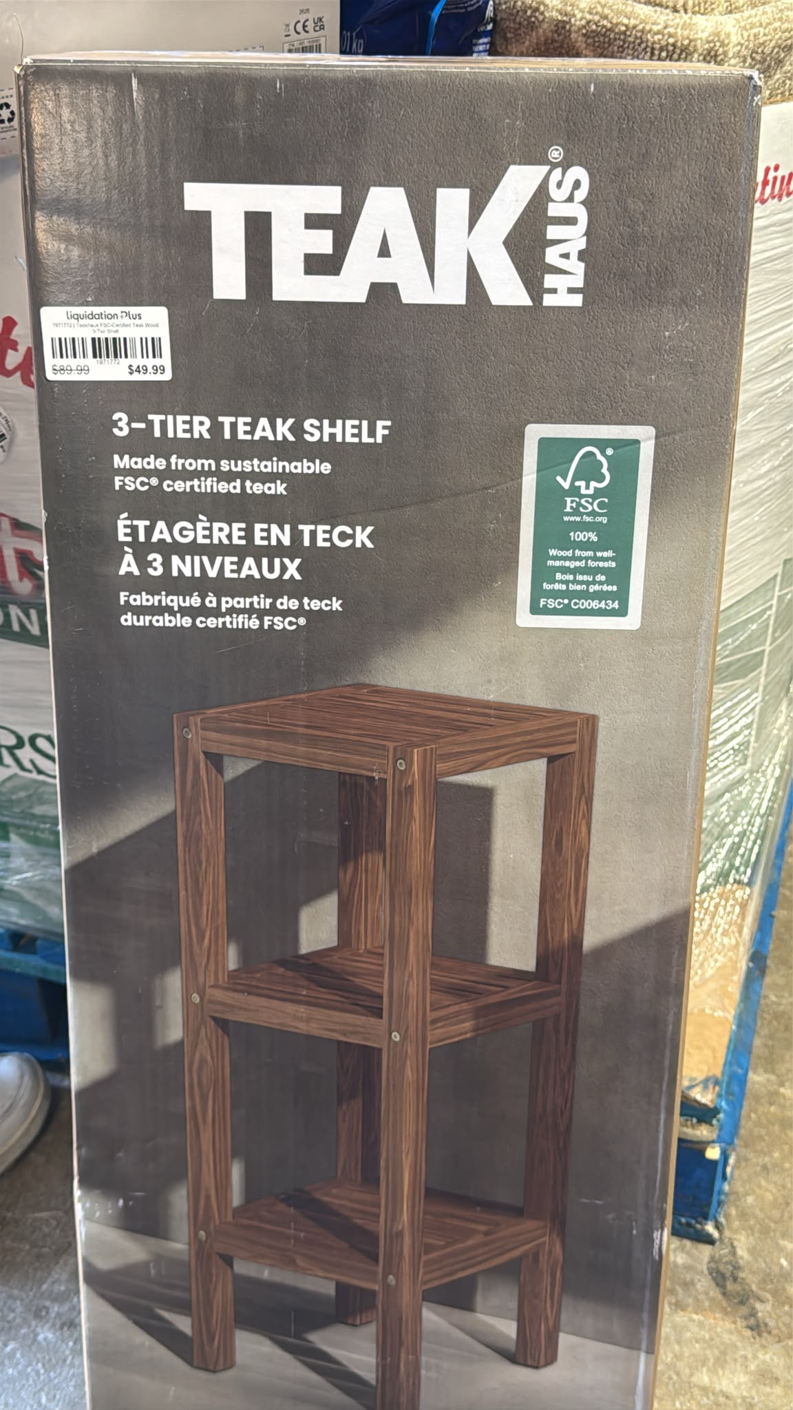 Teakhaus FSC-Certified Teak Wood 3-Tier Shelf