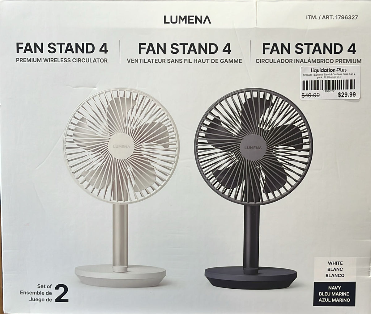 Lumena Stand 4 Cordless Desk Fan 2 pack, 17.78 cm (7 in.)