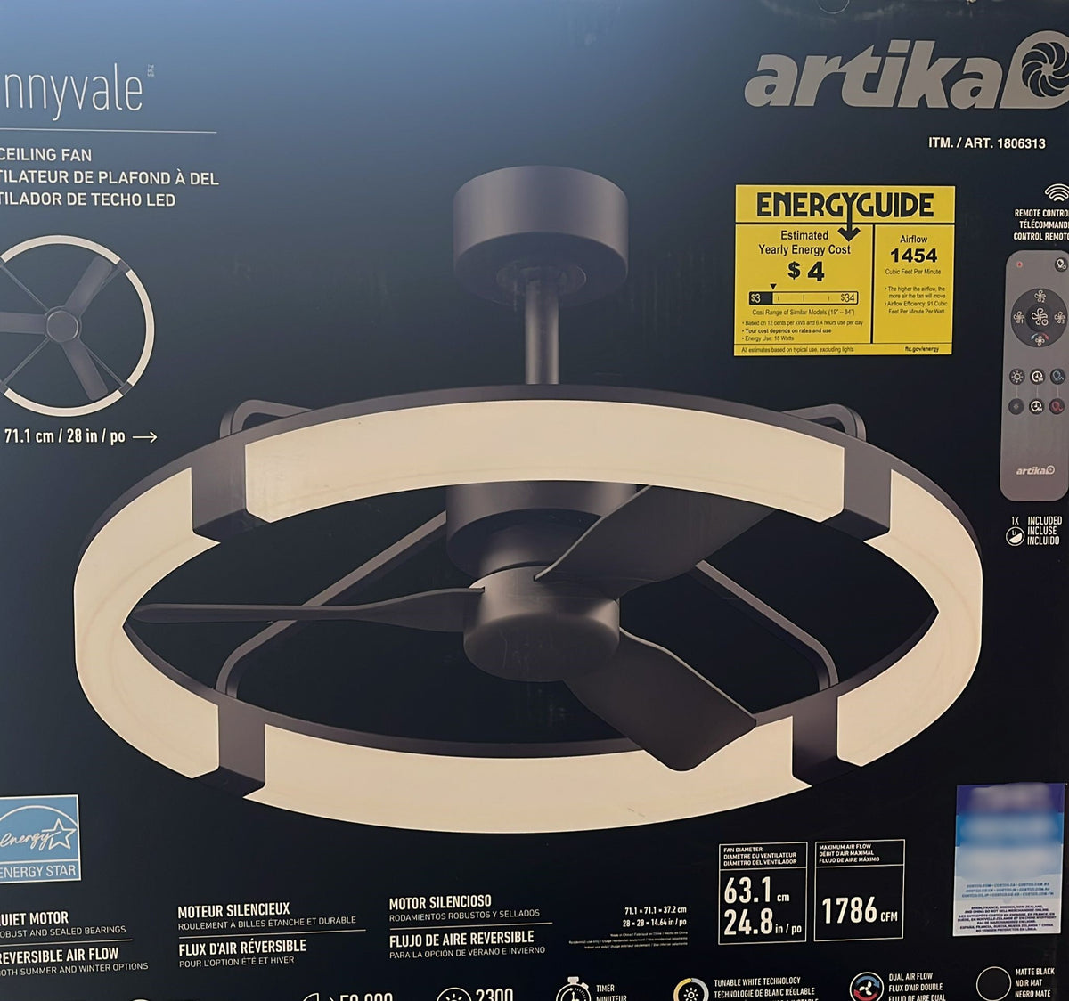 Artika Sunnyvale 28 in. Ceiling Fan