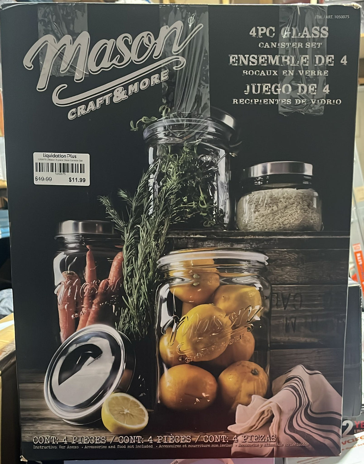 Mason Craft & More 4-piece Glass Canister Set
