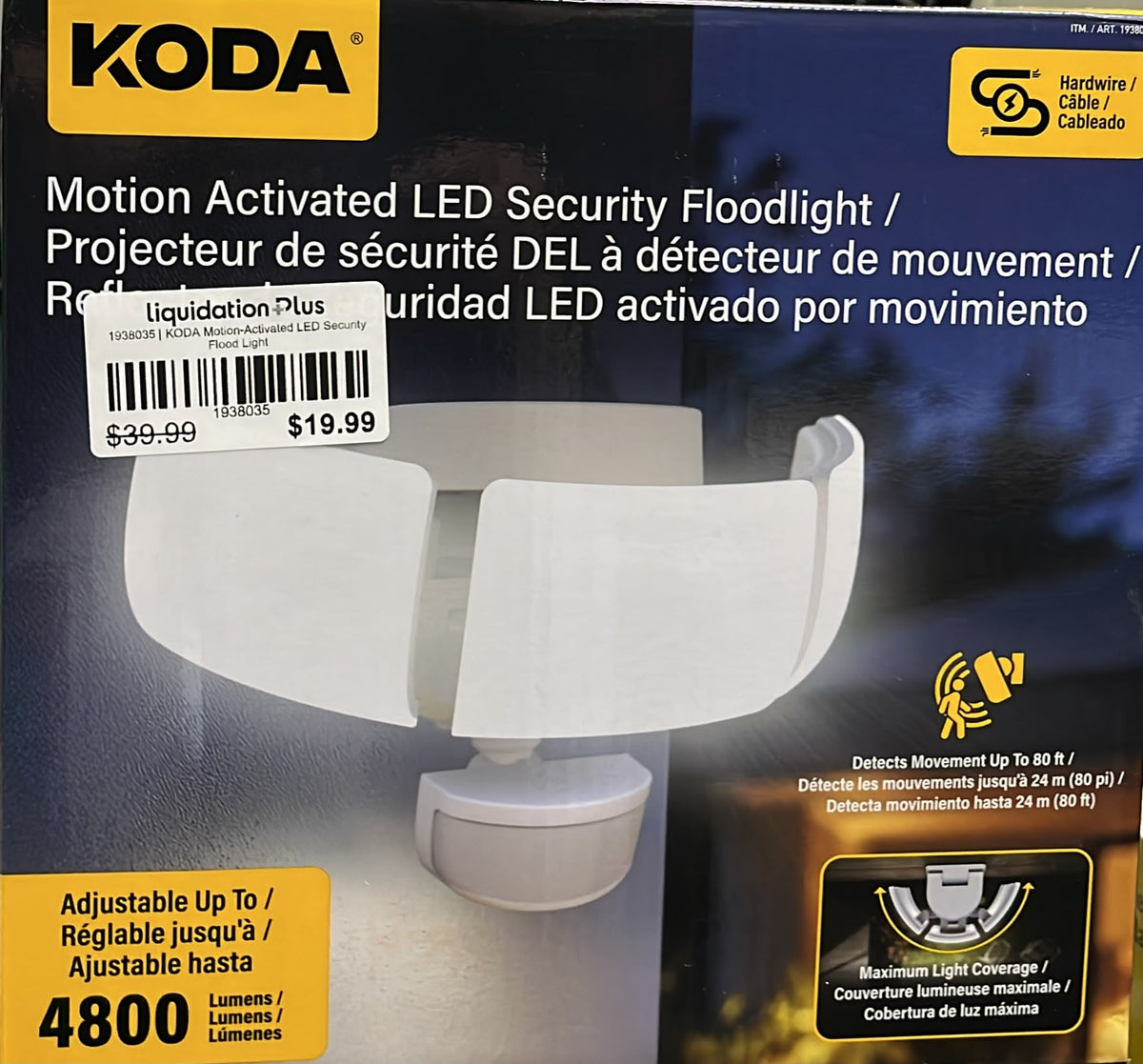 KODA Motion-Activated LED Security Flood Light