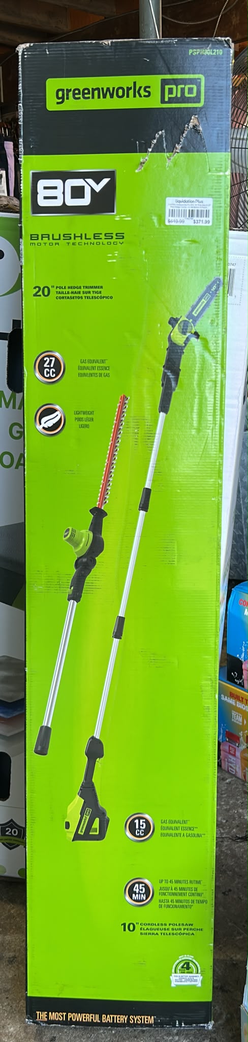 Greenworks Pro 80V 10" Pole Saw & 20’’ Pole Hedge Combo, 2.0 Ah Battery & Rapid Charger