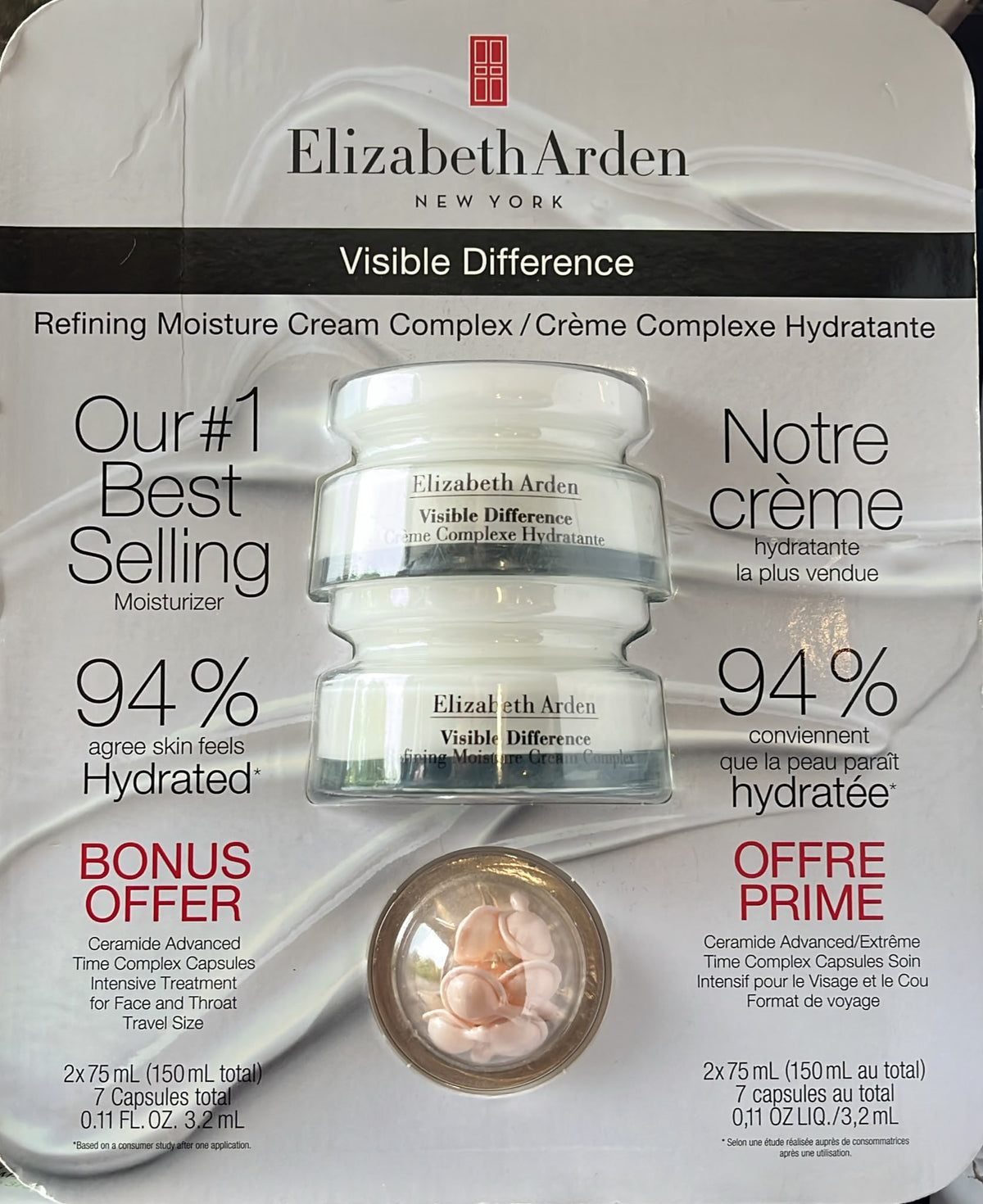 Elizabeth Arden Visible Difference Refining Moisture Cream, 2 x 75 mL