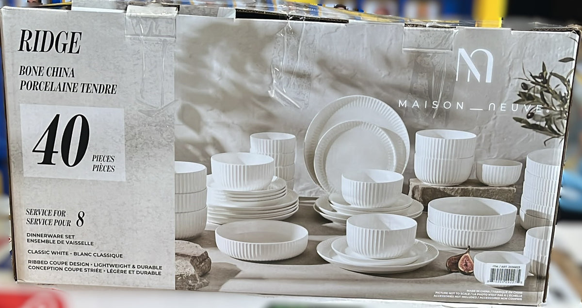 Maison Neuve Ridge Bone China 40-Piece Dinnerware Set