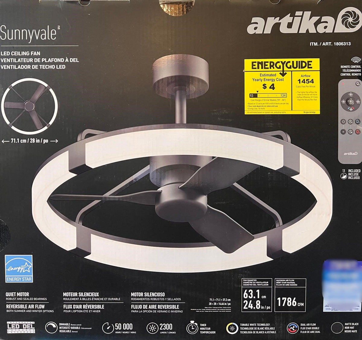 Artika Sunnyvale 28 in. Ceiling Fan
