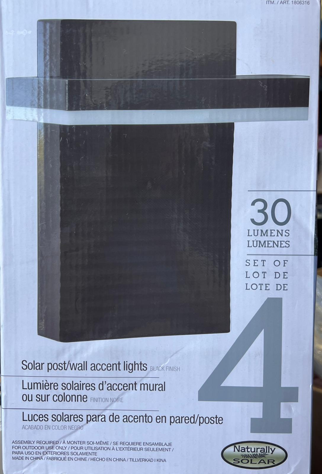 Naturally Solar Post Accent Lights, 4-pack