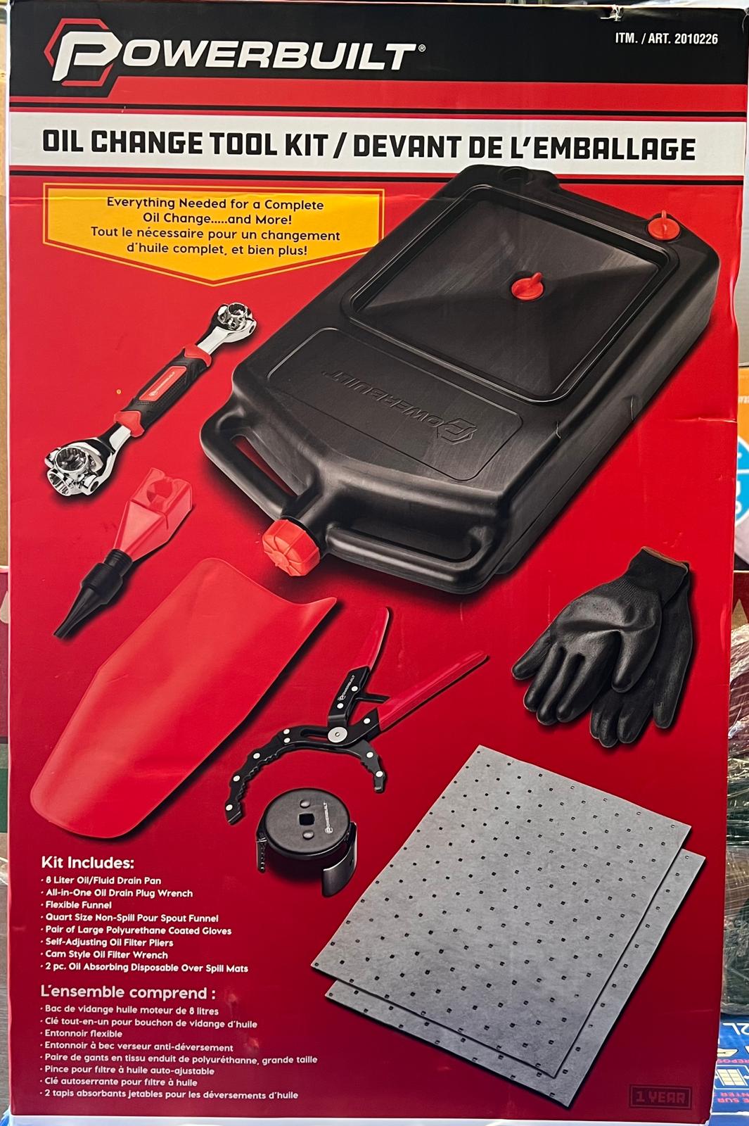 Powerbuilt Oil Change Tool Kit with 8 L Drain Pan