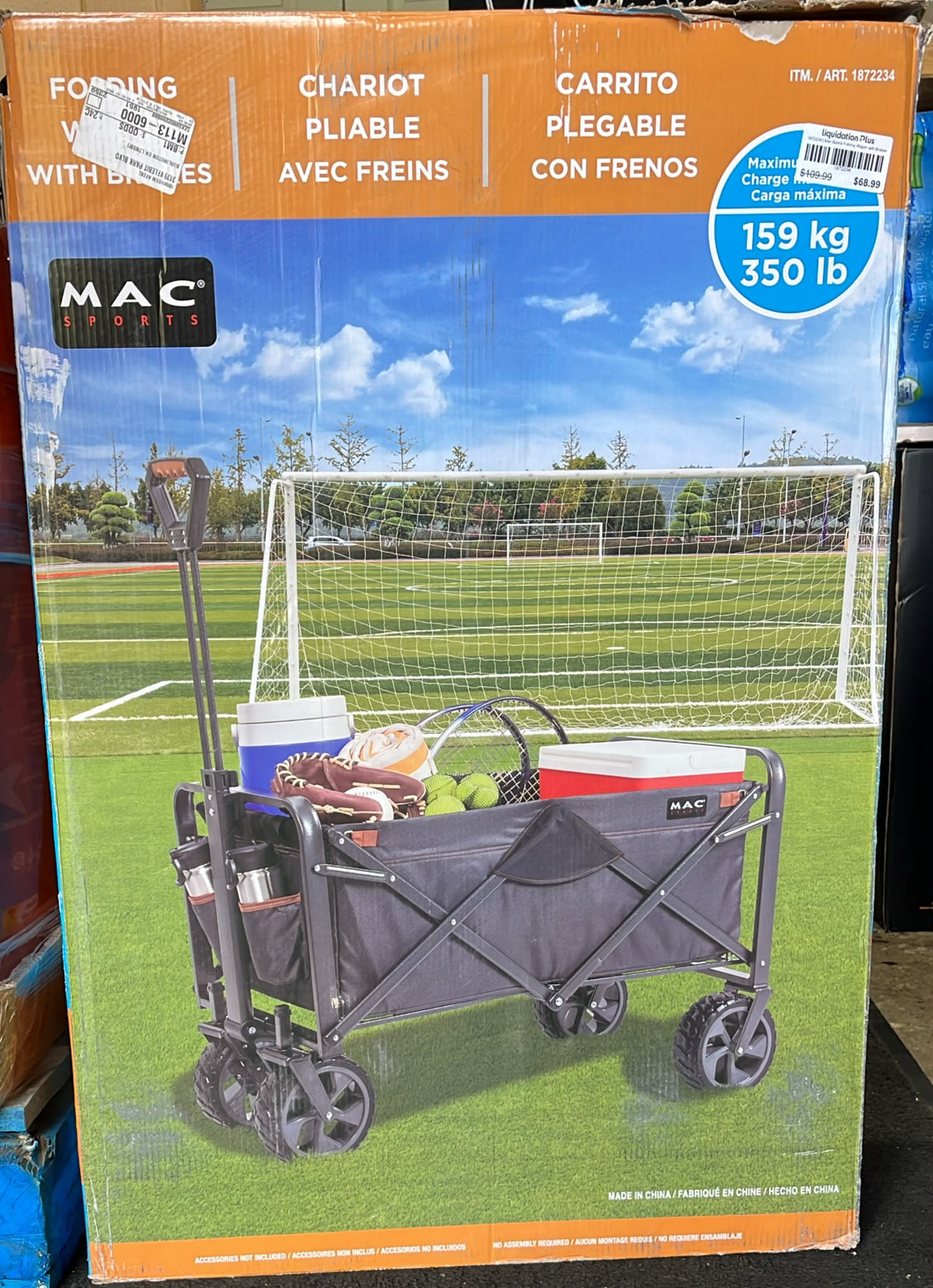 Mac Sports Folding Wagon with Brakes