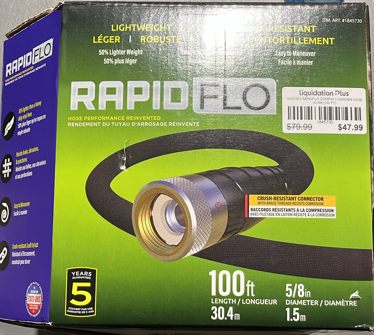 RAPIDFLO COMPACT GARDEN HOSE 30.4M (100 FT)