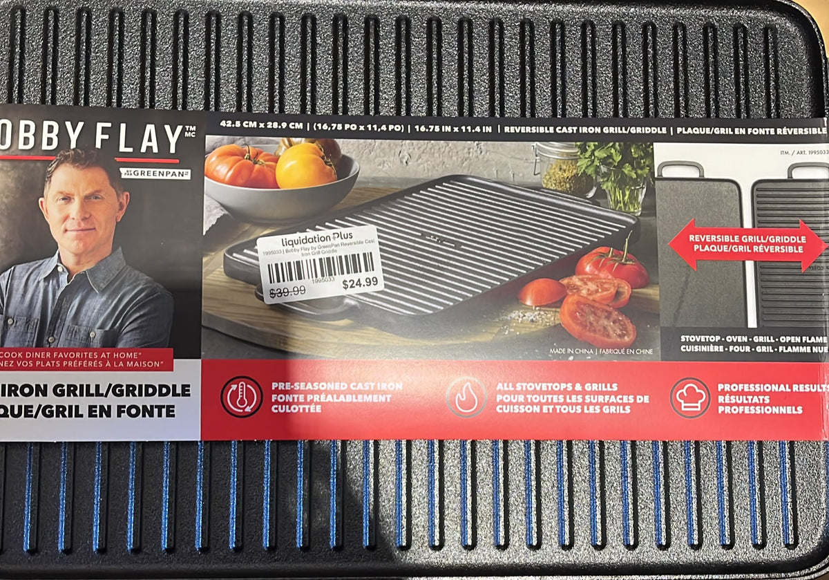 Bobby Flay by GreenPan Reversible Cast Iron Grill Griddle