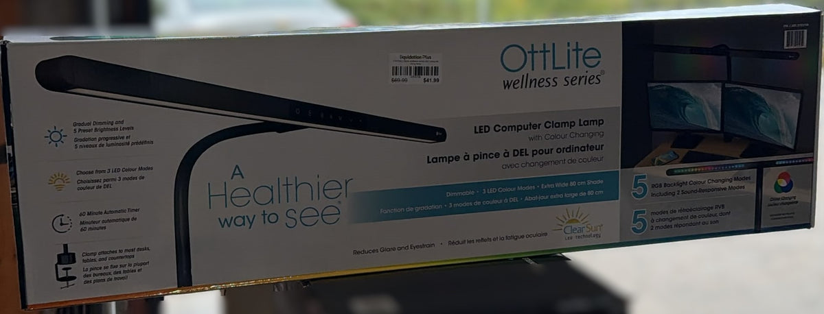 OttLite wellness series LED computer clamp lamp