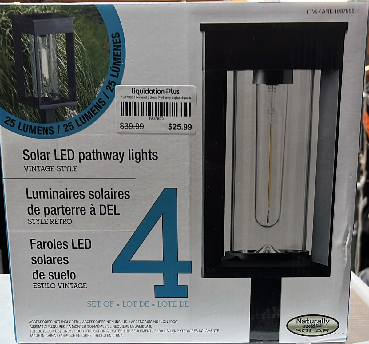 Naturally Solar Pathway Lights 4-pack