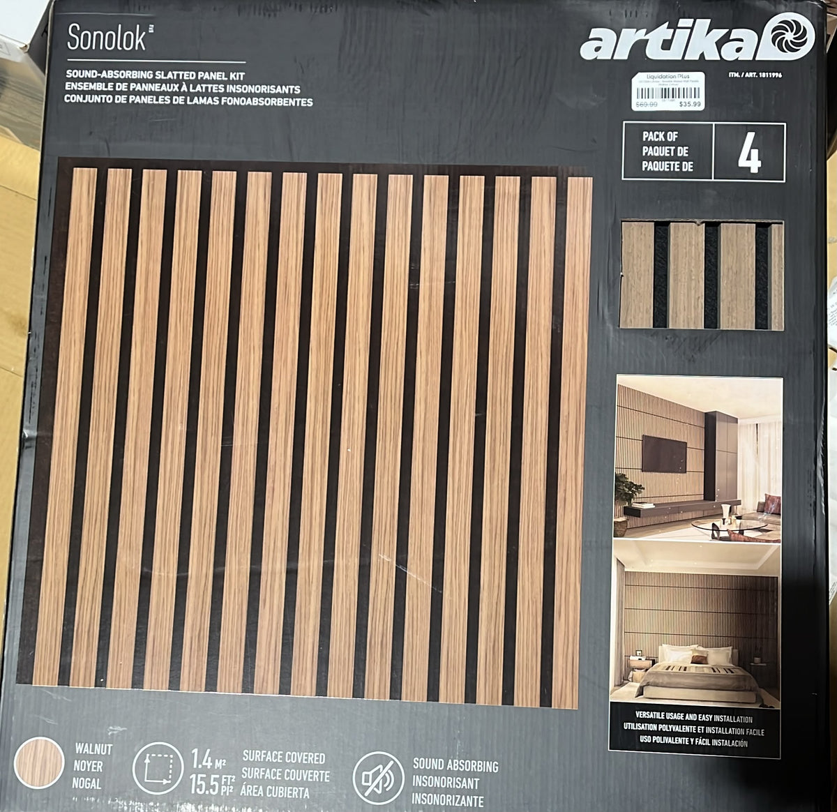 Artika - Sonolok Slatted Wall Panels (Walnut Colour)