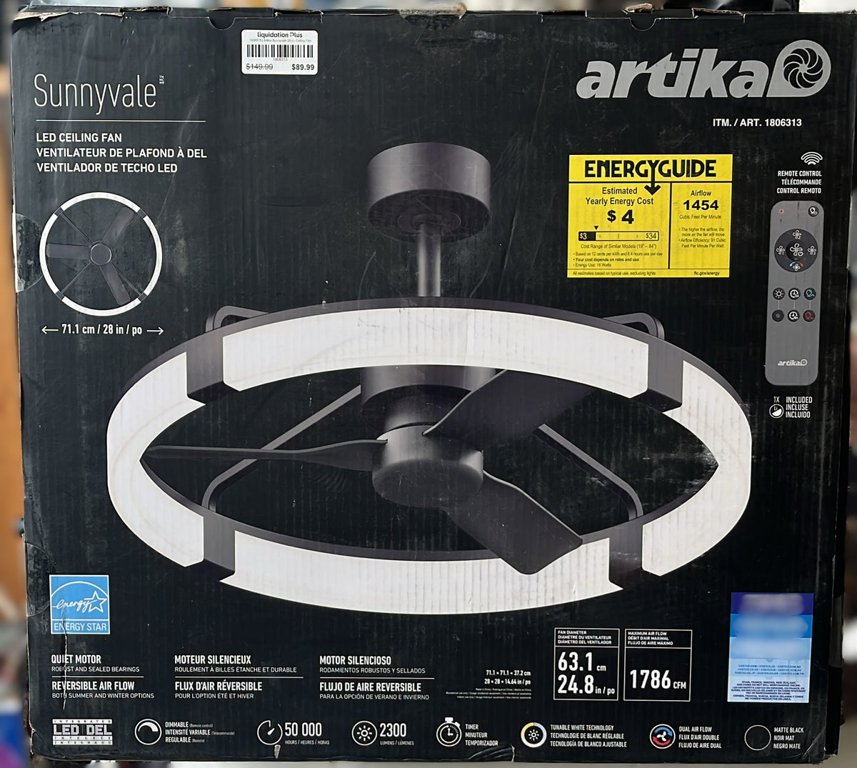 Artika Sunnyvale 28 in. Ceiling Fan