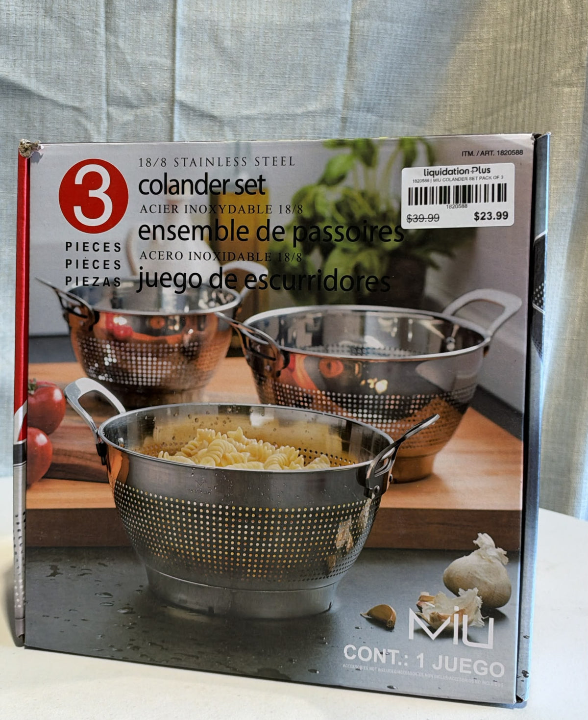 MIU Stainless Steel Colanders, Set of 3