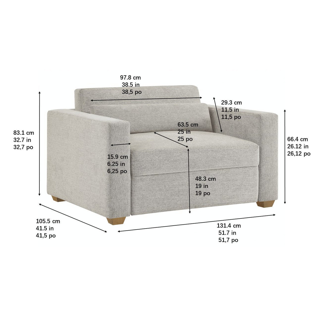 Thomasville Dillard Fabric Sleeper Chair (Grey)