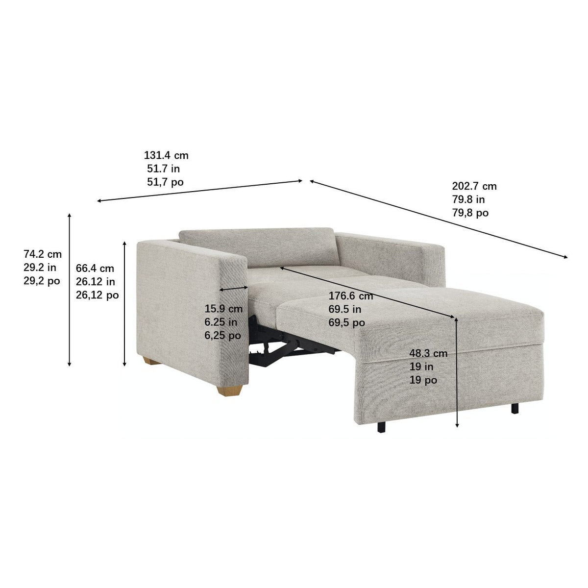 Thomasville Dillard Fabric Sleeper Chair (Grey)