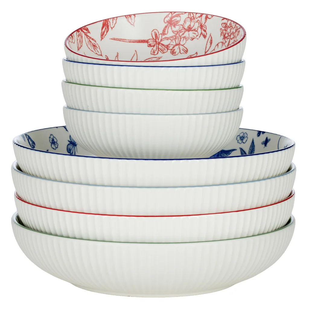 Signature Housewares Stoneware Bowl Set, 8-pieces