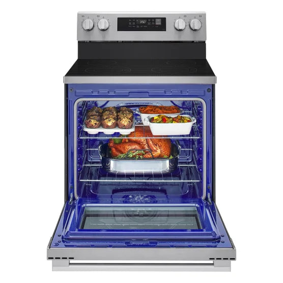 LG 30 in 6.3 cu ft. Stainless Steel Electric Freestanding Range with True Convection and Air Fry