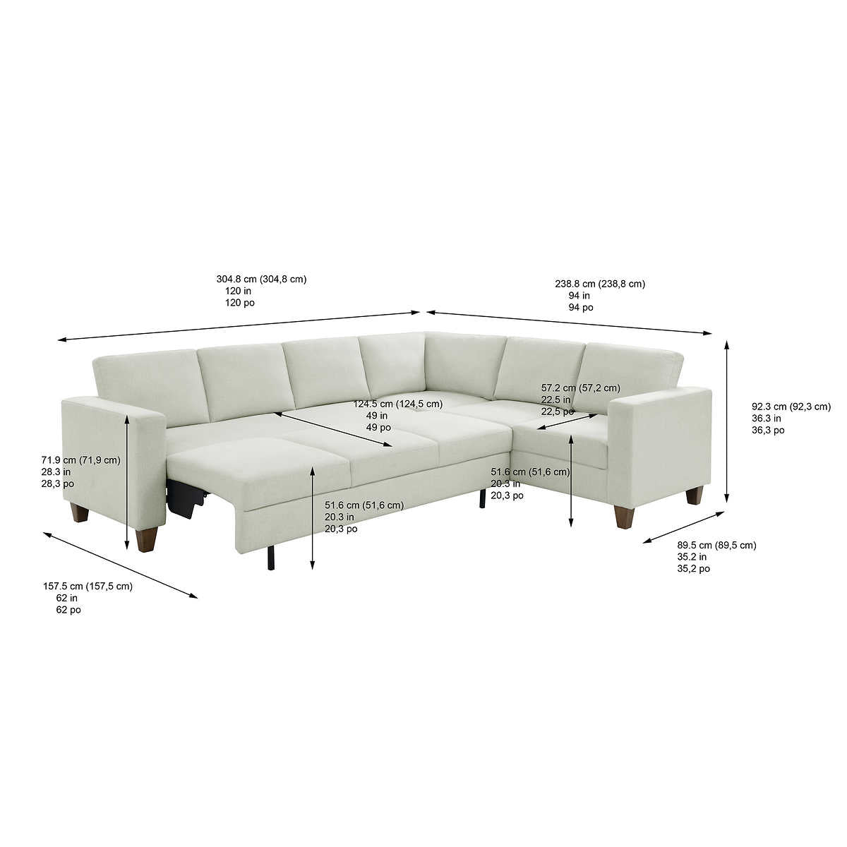 Thomasville Dillard Convertible Sleeper Sectional