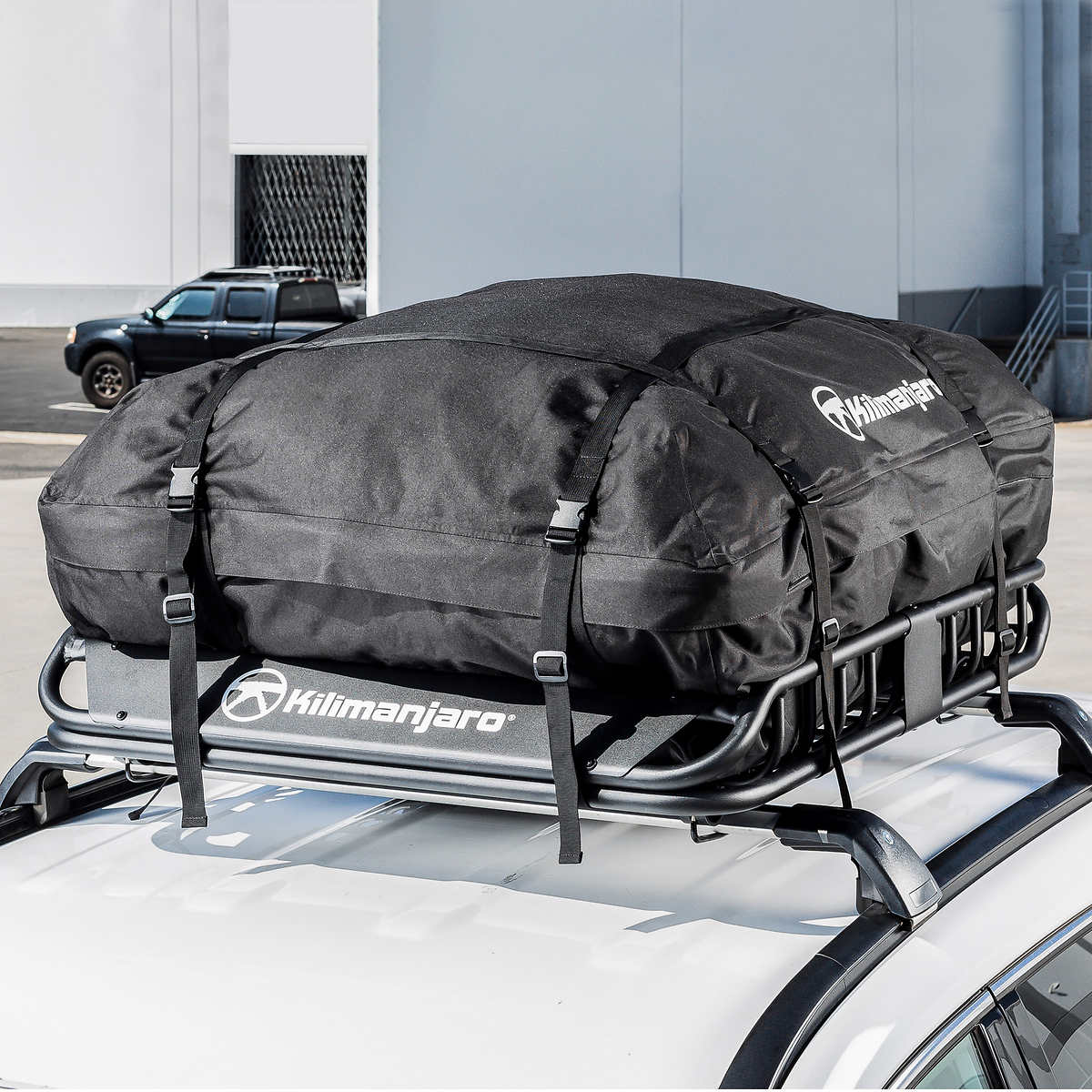 KILIMANJARO STEEL ROOFTOP BASKET WITH CARGO BAG