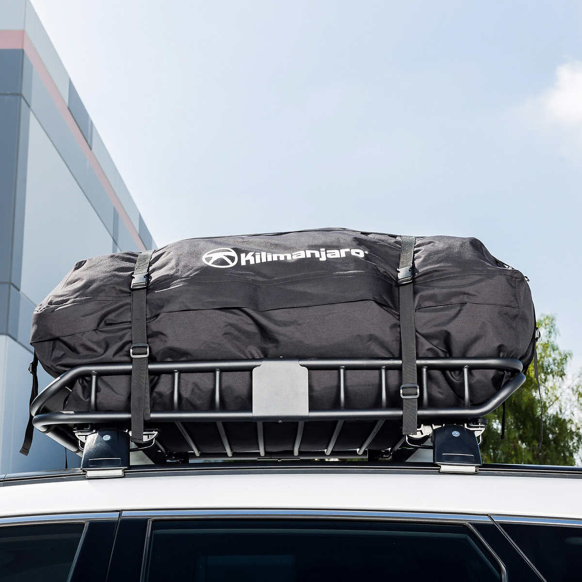 Kilimanjaro 109 cm x 89 cm (43 in. x 35 in.) Roof Mounted Cargo Basket with 600D PVC Coated Cargo Bag