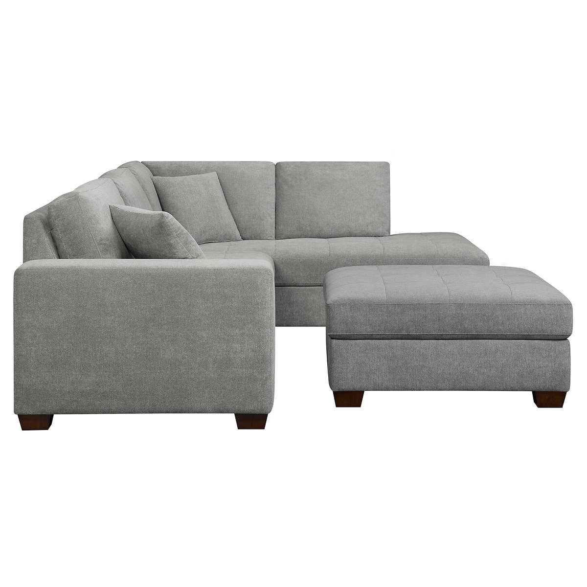 Thomasville Miles 3-piece Fabric Sectional with Storage Ottoman, Grey