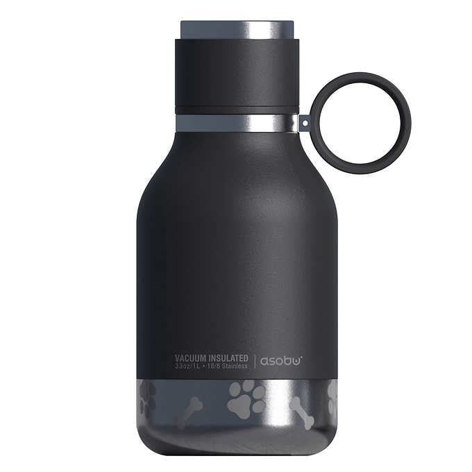 Asobu Insulated Stainless Steel Water Bottle with Removable Dog Bowl