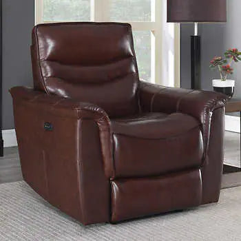 BR LEATHER POWER RECLINER