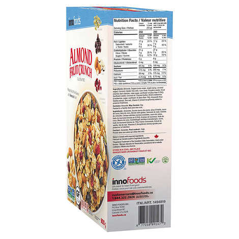 Inno Foods Gluten Free Almond Fruit Crunch Cereal, 900 g