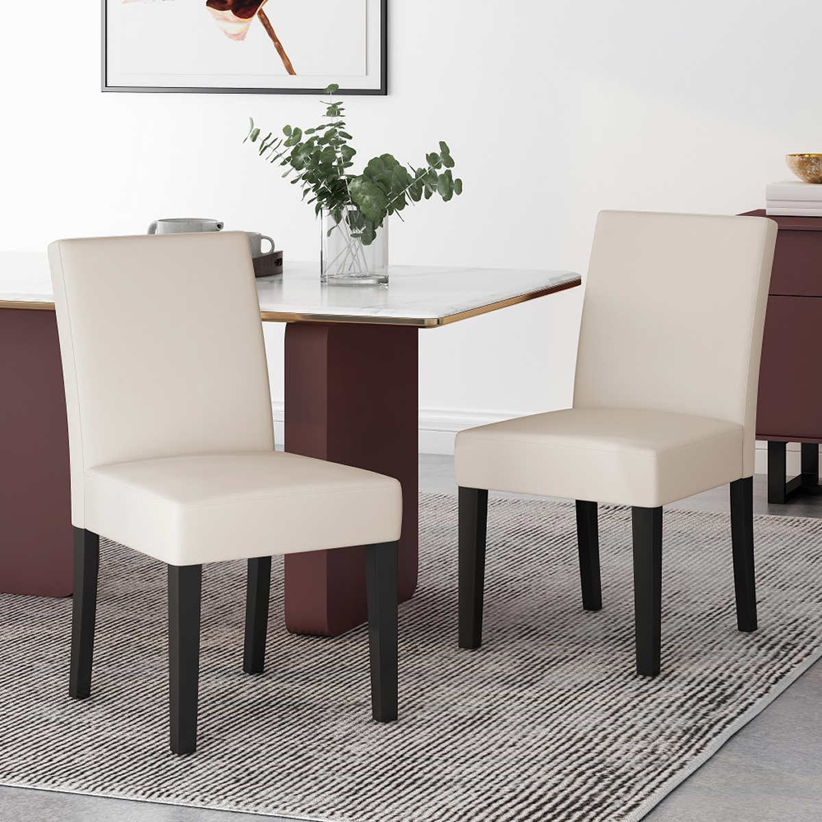 GIANNA BEIGE CHAIR 2PK