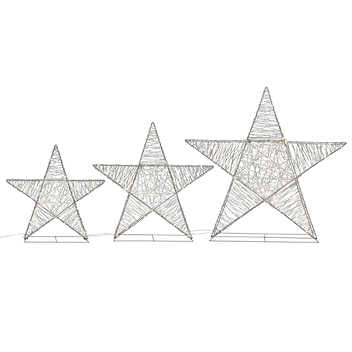 Stars with LED lights - Set of 3