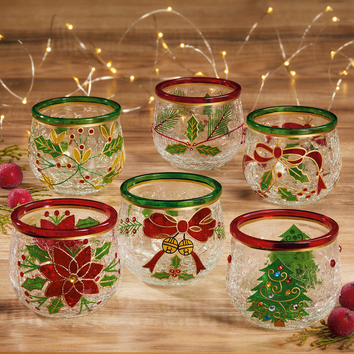 6PIECE GLASS CANDLE HOLDER