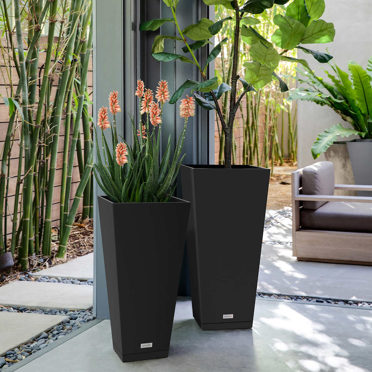 Veradek 30" Tall Square Planter, 2-pack