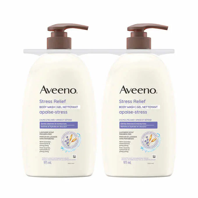 Aveeno Stress Relief Body Wash for Dry Skin 2X975ML