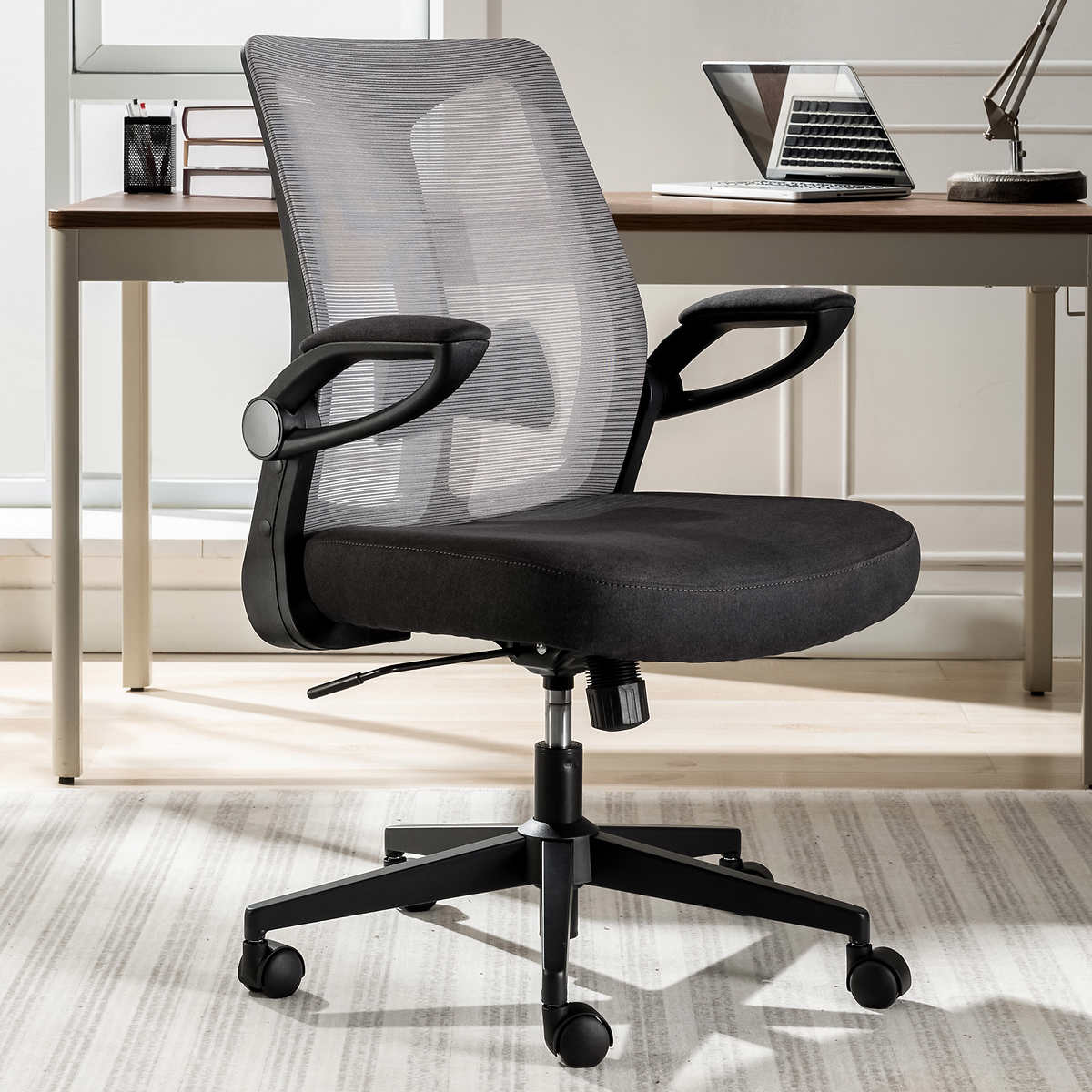 True Innovations Mesh Office Chair with Flip-up Arms