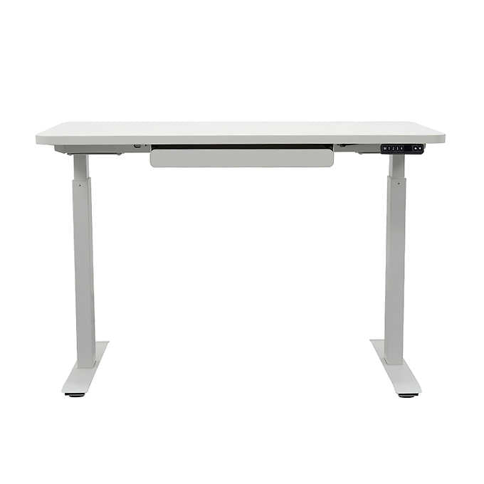 Motionwise 121.92 cm × 60.96 cm (48 in. × 24 in.) Electric Height Adjustable Standing Desk with Antibacterial Desk Top, White