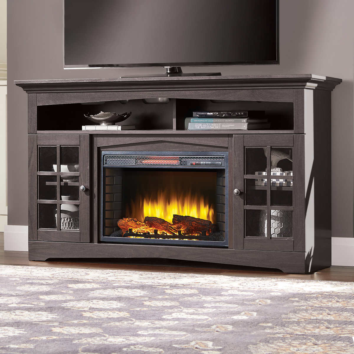 HUNTLEY 59IN MEDIA FIREPLACE (IN WHITE COLOR)