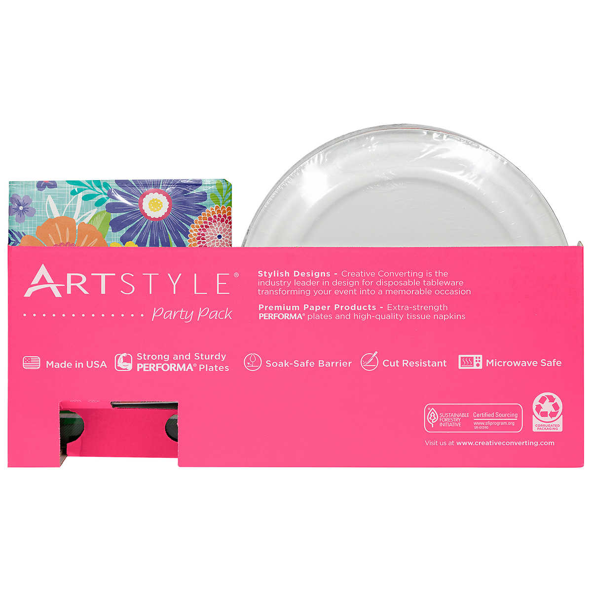 Artstyle Performa Paper Plate and Napkin Bundle Party Pack