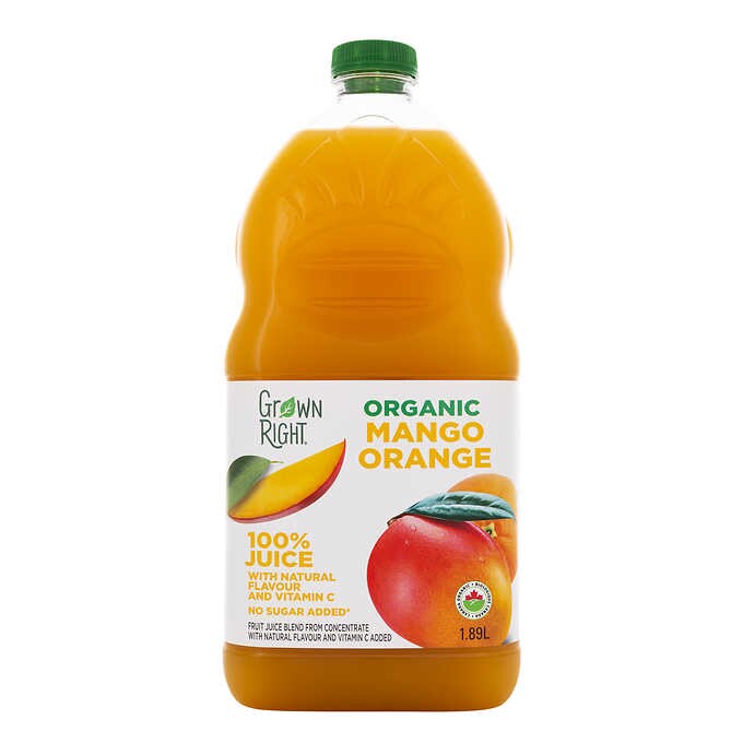 Grown Right Organic Mango Orange Juice 2 × 1.89 L